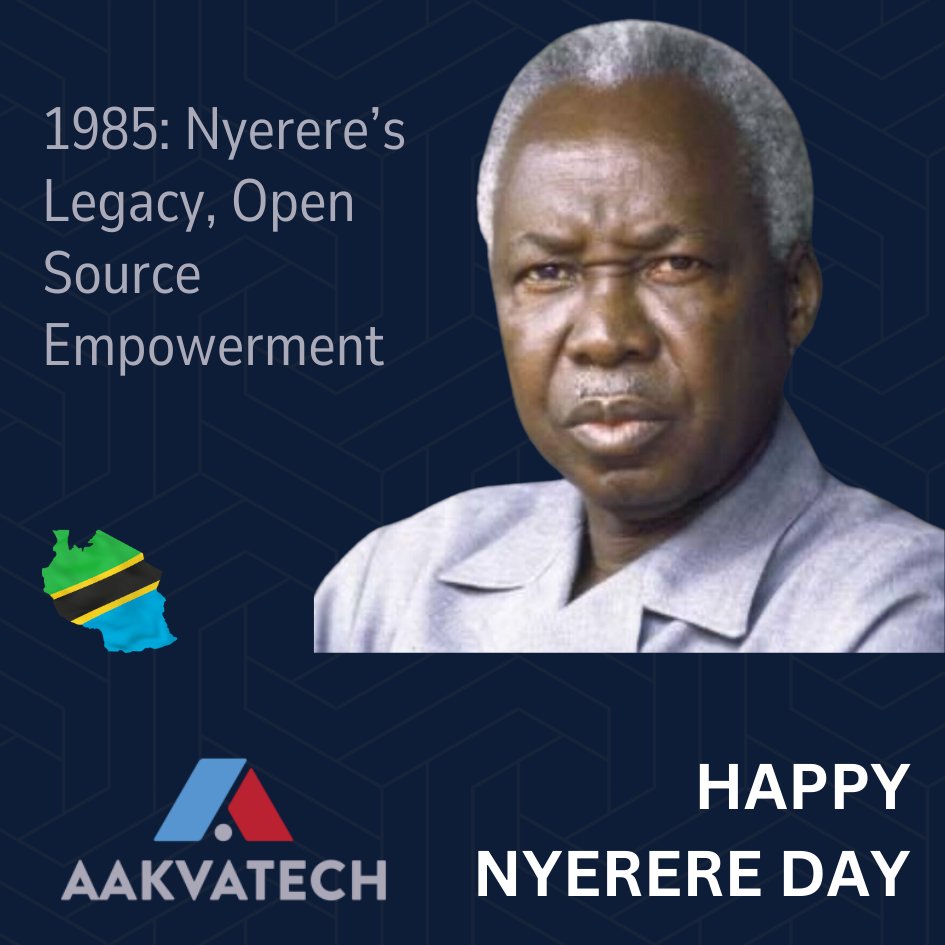 aakvatech's tweet photo. In 1985, as Nyerere handed over leadership for Tanzania’s future, the Free Software Foundation began its mission of empowering through open source freedoms. Today, we honor both legacies by driving progress through technology and innovation. https://t.co/EHtjo3utgT