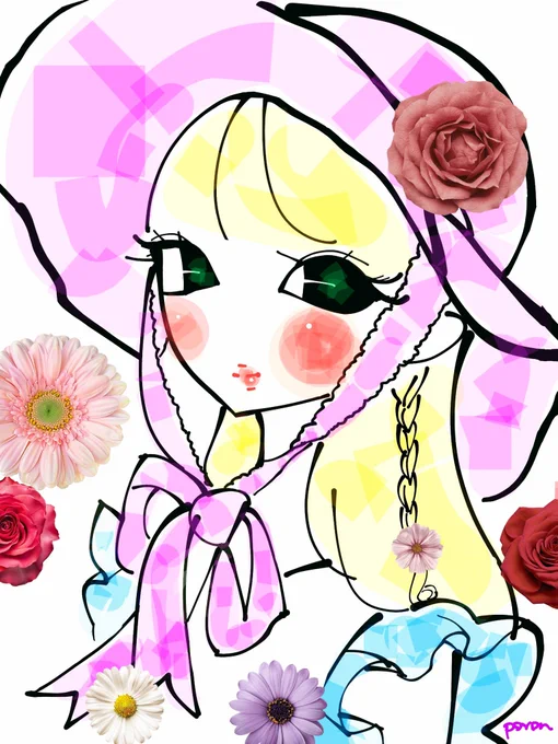 おはよー#イラスト #お絵描き #女の子 #ファンシー #レトロ 