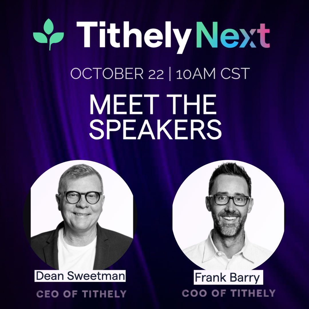 modernchleader's tweet photo. Join us October 22nd, 2024 at 10am CST as we hear from Tithely’s very own CEO, Dean Sweetman, and COO Frank Barry. 

Hear about new products, features, and how churches are powerfully using Tithely!

Register now 👇
https://t.co/mnwoRqGcvp

#tithely #churchtech #tithelynext https://t.co/r4Luf3RU8X