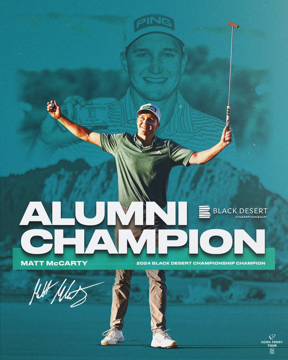 KornFerryTour's tweet photo. No. 1 on the points list ➡️ @PGATOUR winner 👏🏆

@MattMcCarty21 wins the @BDChampionship  to earn his fourth professional victory since July. https://t.co/sgtzjE6jF8