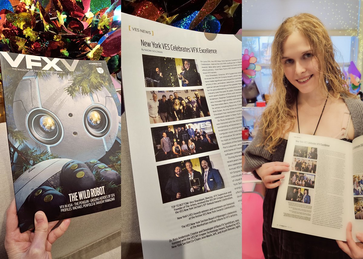 NatalieAPalumbo's tweet image. My photos in the Fall 2024 issue of VFX Voice Magazine! I&apos;m so honored. Thank you. 💛🎬🎨

@VFXSociety @VES_NYC #visualeffectssociety #vfxsociety #vfxvoice #vfx #vesnewyork