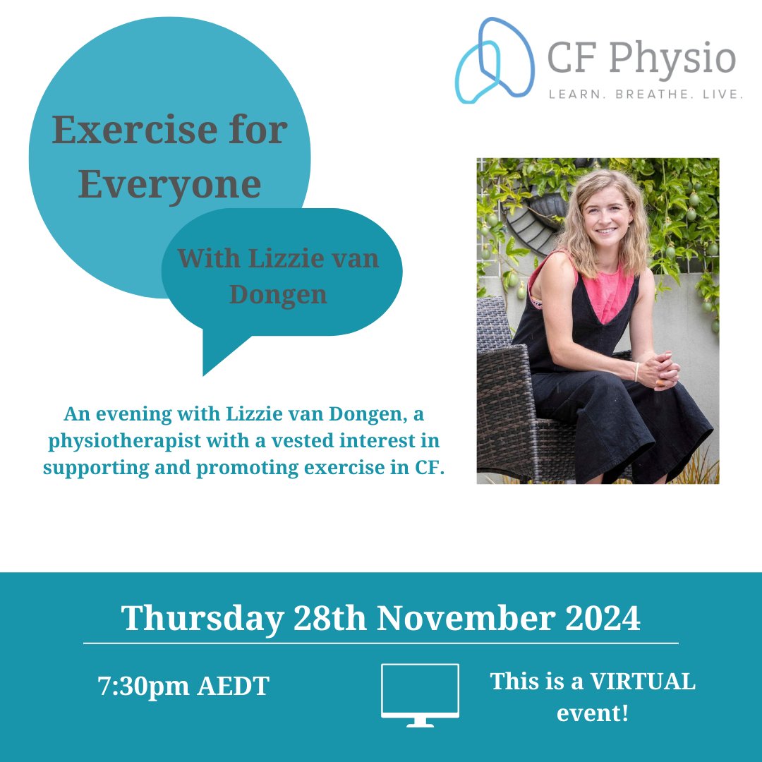 CFPhysio.com Inc (@cfphysioinc) on Twitter photo Free virtual education for the CF community & HCPs. Learn of the benefits of exercising with CF, from someone with CF, and Lizzie's lived experience of finding joy in movement, and how she overcomes those days that are harder to get motivated. RSVP: cfphysioinc@gmail.com Free virtual education for the CF community & HCPs. Learn of the benefits of exercising with CF, from someone with CF, and Lizzie's lived experience of finding joy in movement, and how she overcomes those days that are harder to get motivated. RSVP: cfphysioinc@gmail.com