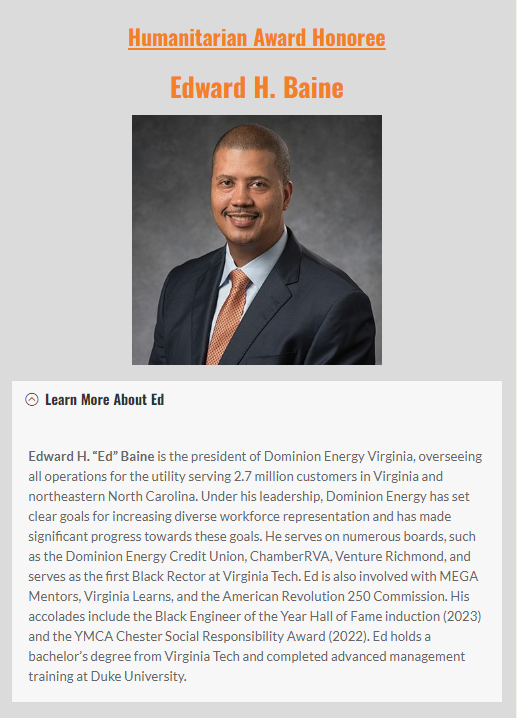 Congratulations to Ed Baine, MEGA’s immediate past president, for being recognized
and honored by the Virginia Center for Inclusive Communities! ow.ly/5TZI50TKp88
#RVAMentors #MEGAMentors