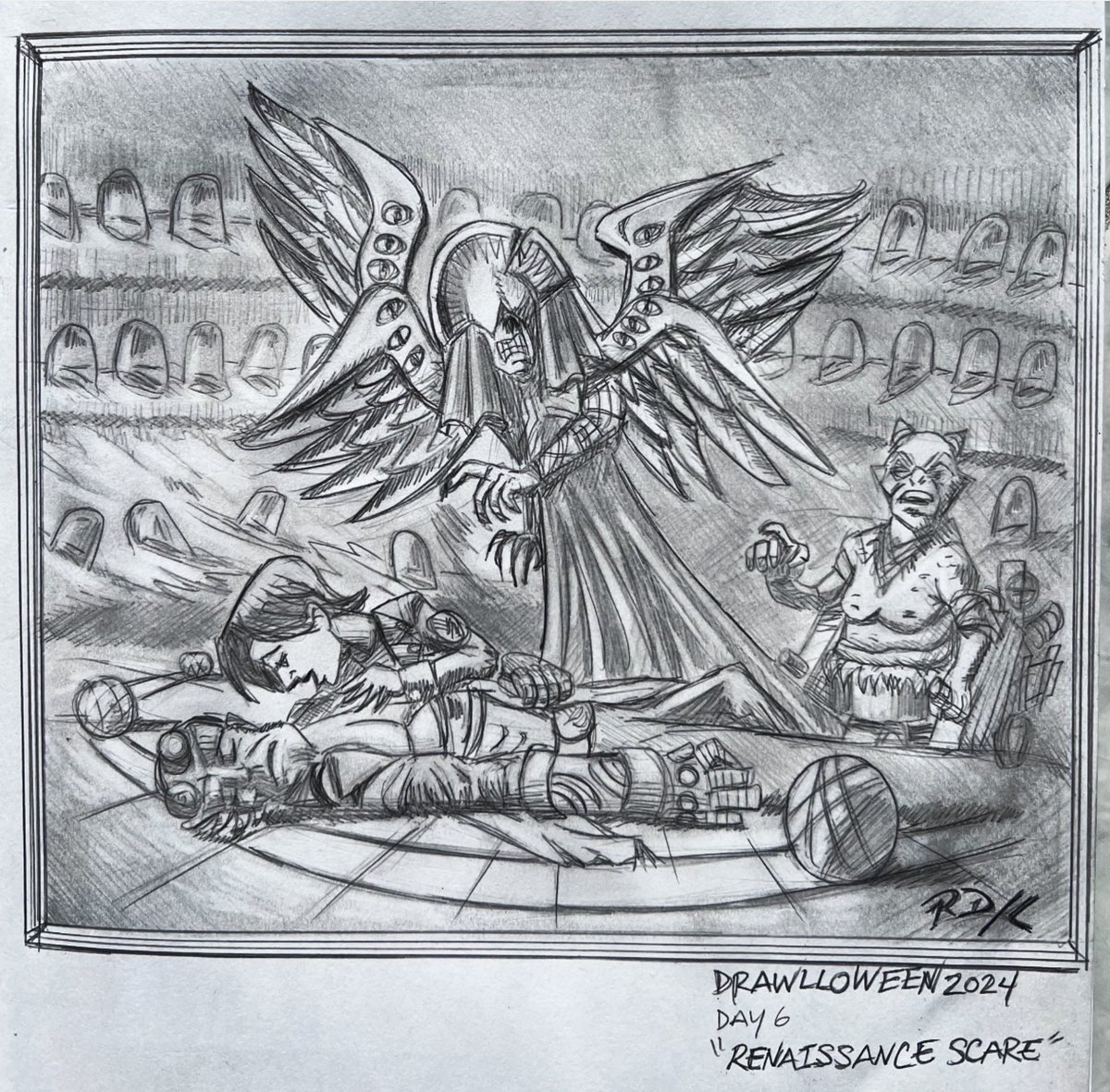 Ricardo O. Delgado (@thejestergrfx) on Twitter photo DRAWLLOWEEN 2024 Day 6 “RENAISSANCE SCARE”
<a href="/drawlloween/">Drawlloween</a> Graphite on Paper #DRAWLLOWEEN #DRAWLLOWEEN2024 #renaissancescare #artchallenge #traditionalart #storyboardartist #hellboy #renaissance #jestergrfx DRAWLLOWEEN 2024 Day 6 “RENAISSANCE SCARE”
<a href="/drawlloween/">Drawlloween</a> Graphite on Paper #DRAWLLOWEEN #DRAWLLOWEEN2024 #renaissancescare #artchallenge #traditionalart #storyboardartist #hellboy #renaissance #jestergrfx