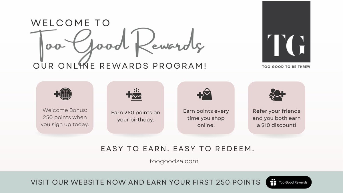 SHOPTOOGOODSA's tweet photo. Save &amp; EARN when you shop online 💰 https://t.co/prIL5kCjWZ