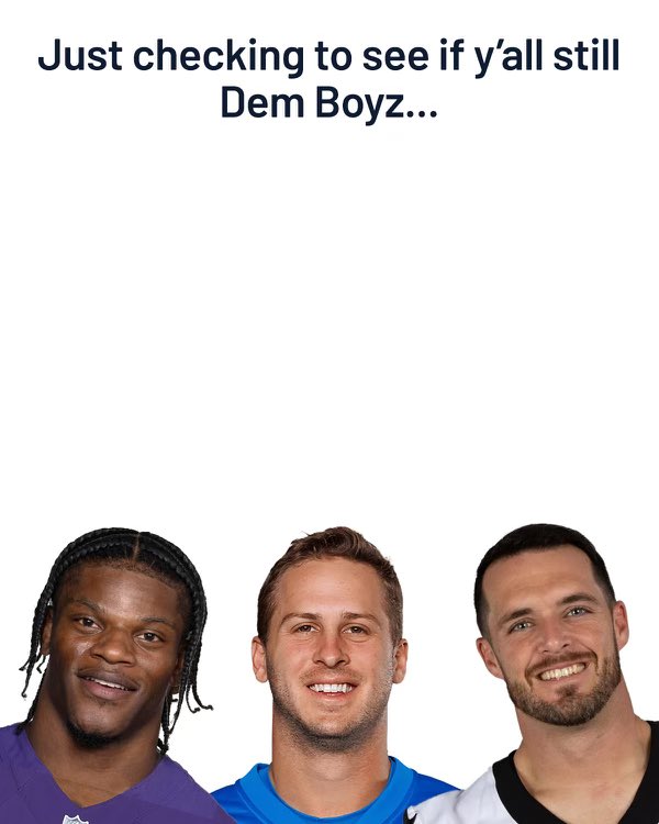 NFLMemes's tweet image. Just checking to see if y’all still Dem Boyz..