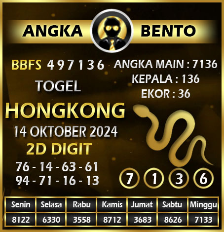 AngkaBento's tweet photo. Prediksi HONGKONG Hari Ini 14 OKTOBER  2024 #bento4d #angkabento #togel #togelonline #togelsyd #togelsingapore #togelhongkong #sicbodice #bolagelinding #slotgacor #agentogel #agentogelonline #togelterpercaya https://t.co/XGbRC6qVm7