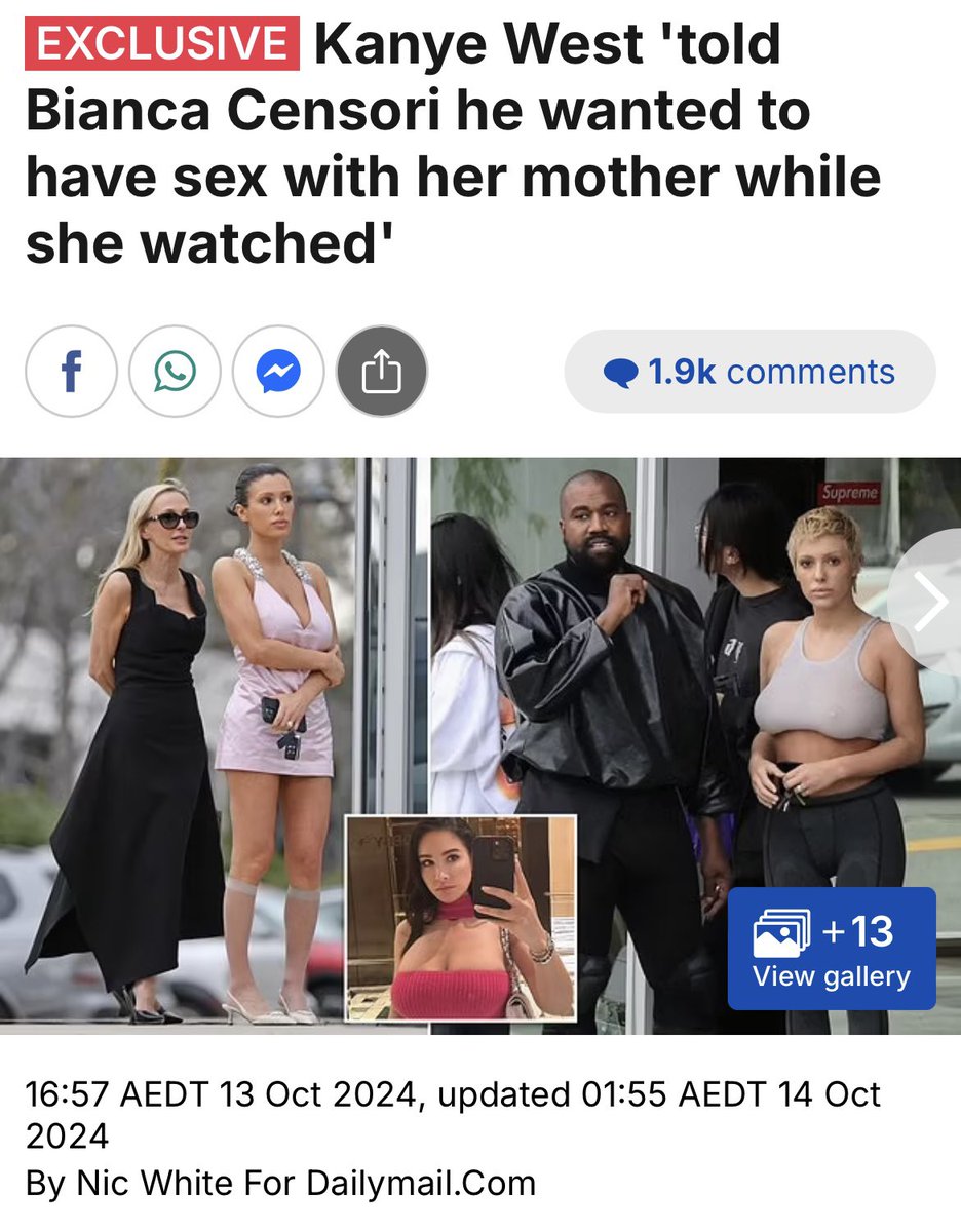 侃爷被曝想搞乱伦！被曝其妄图和丈母娘发生关系