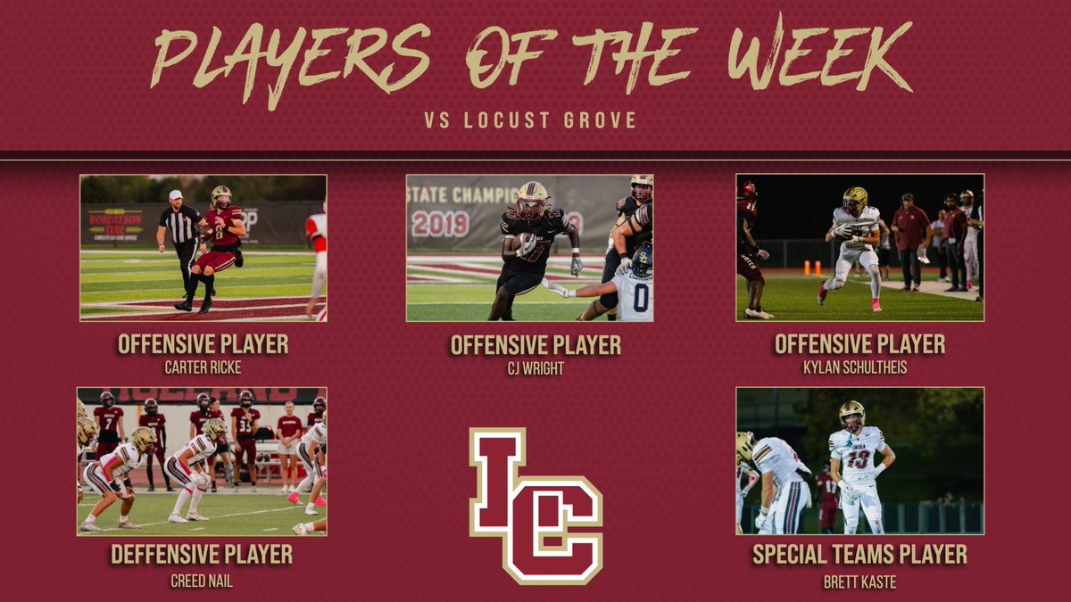 Congratulations to our Players of the Week for the game against Locust Grove!