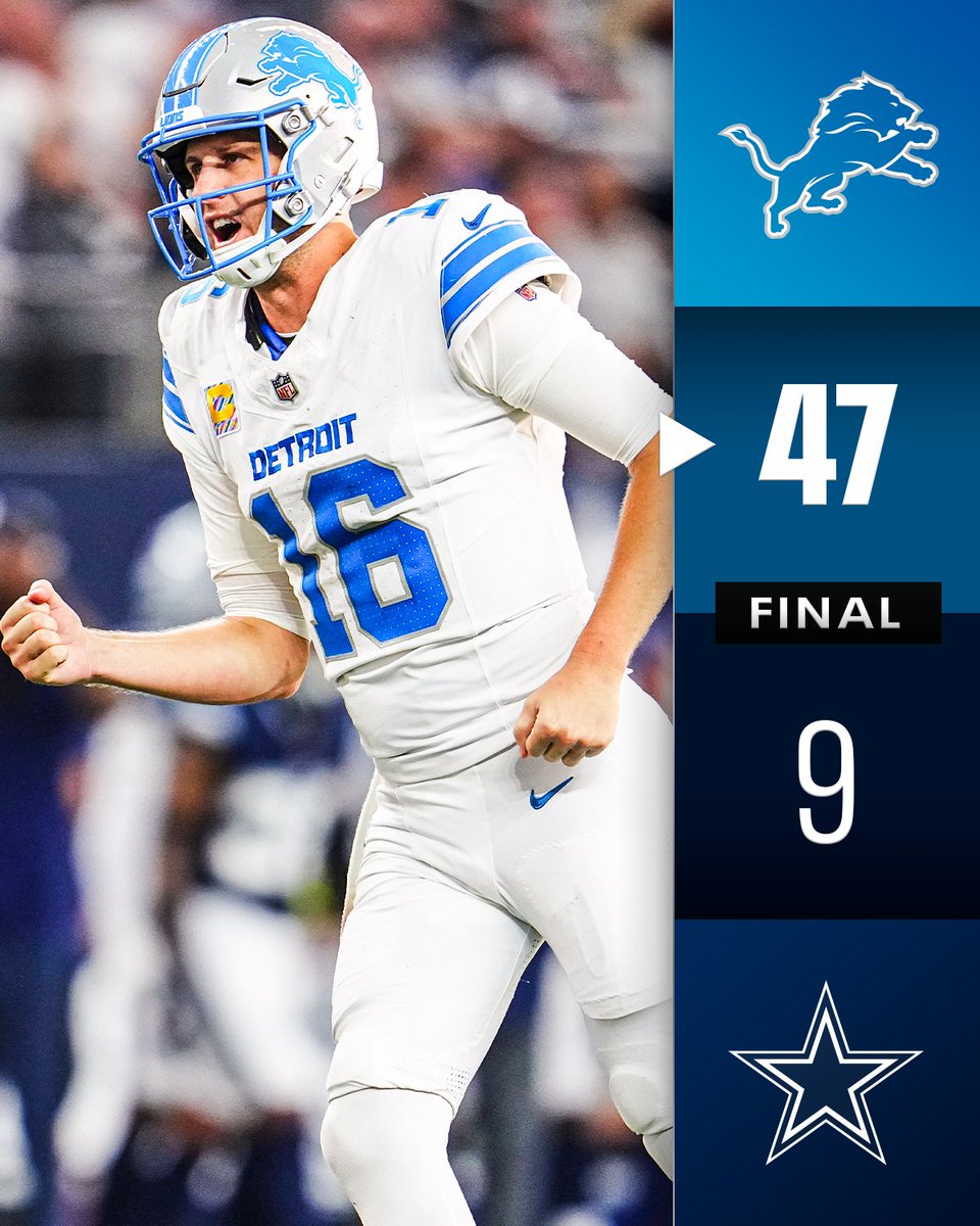 FINAL: <a href="/Lions/">Detroit Lions</a> dominate on both sides of the ball in victory over Dallas. #DETvsDAL