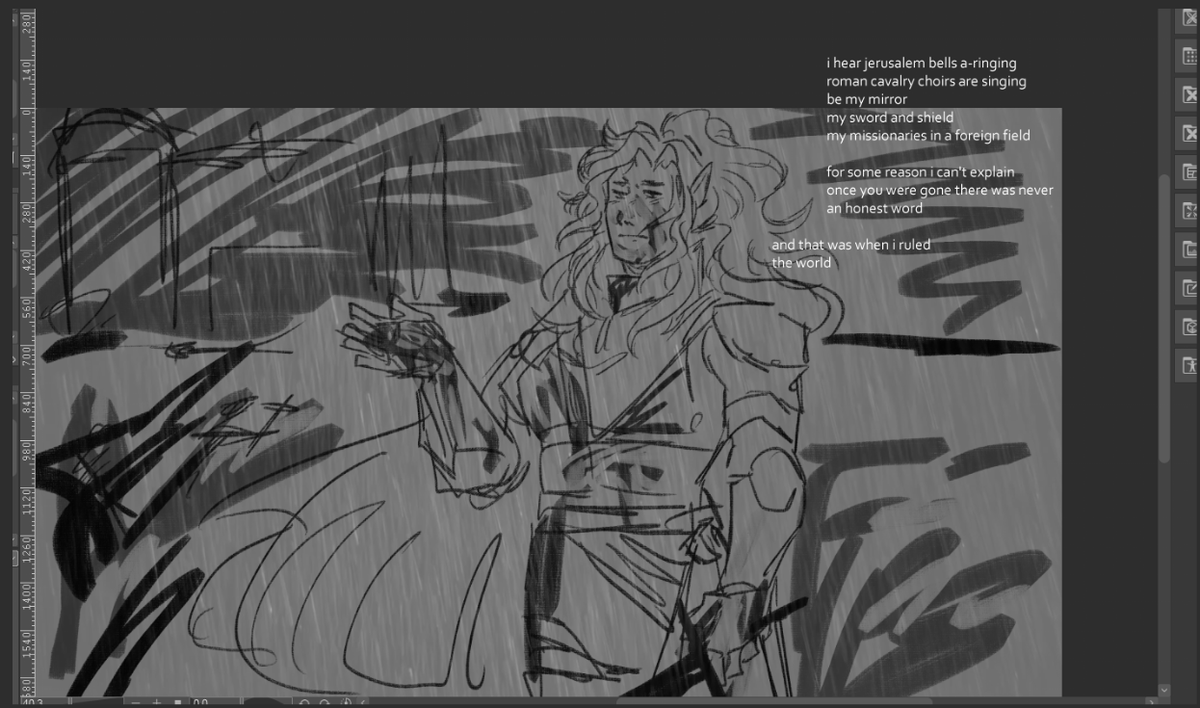 kheerken's tweet photo. oc sketch from forever ago that i will likely never finish ft coldplay lyrics https://t.co/SCZSjD7ufr
