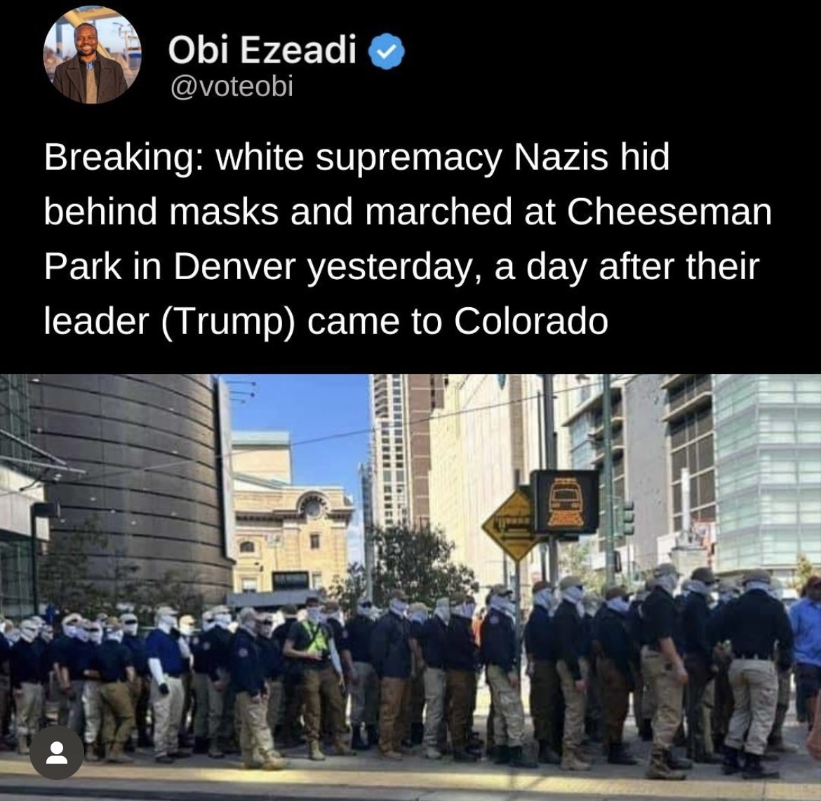 841920Meema6's tweet photo. We see Nazis
They're COWARDS &amp; know if identified they'll lose their jobs &amp; be mocked &amp; scorned by all
All #MAGAMorons who worship a fascist wanna-be dictator
In 1945 the US Army slogan:
"The only good Nazi is a dead Nazi"
Still true in 2024
#StopH8
#VoteOutEveryRepublican https://t.co/P1uXqys6wM