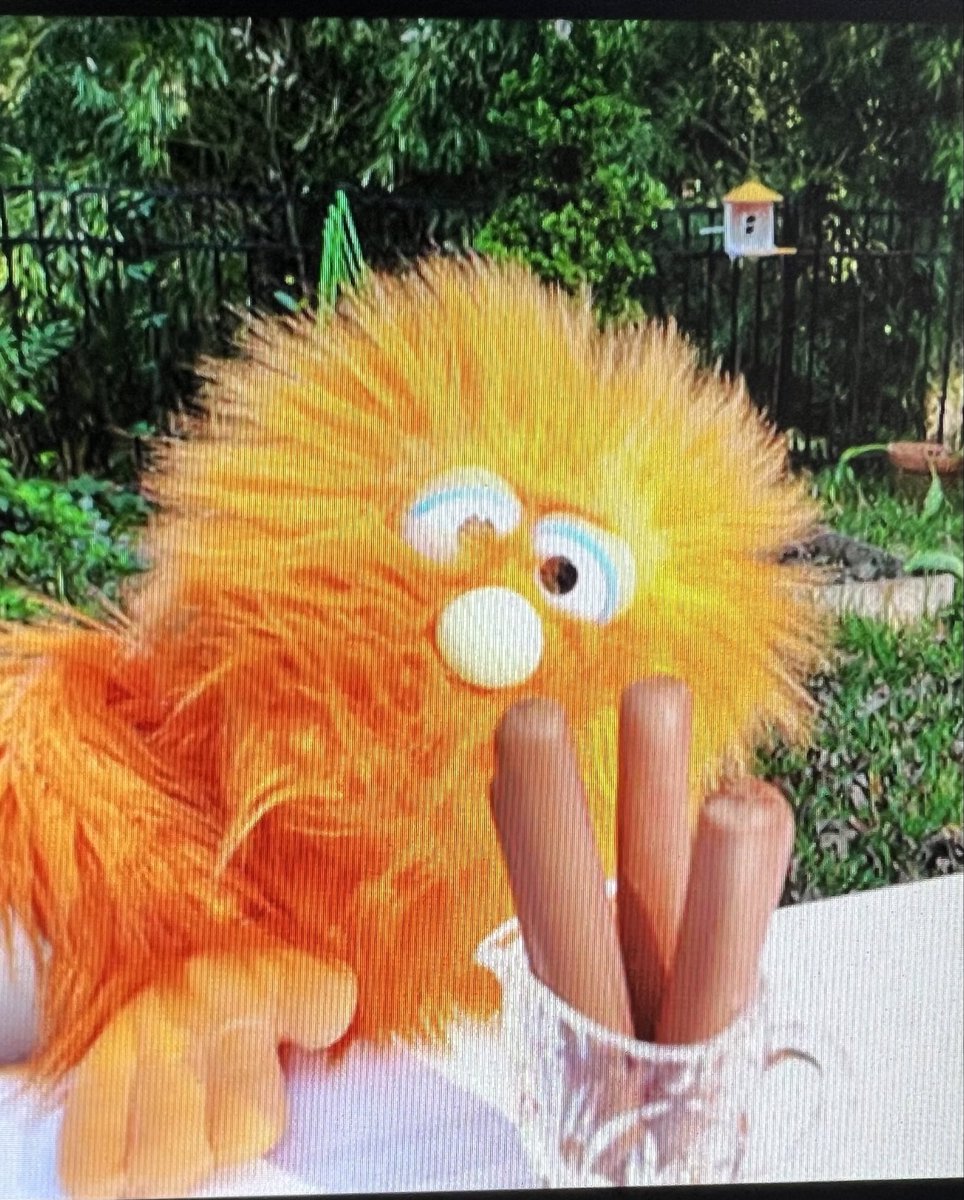 Centuries after the hot dog wars and the decimation of all hot dog seeds, finally, today, through a puppet, does the world embrace their craving and rejoice for the mechanically-separated tube-ish meat meal:…