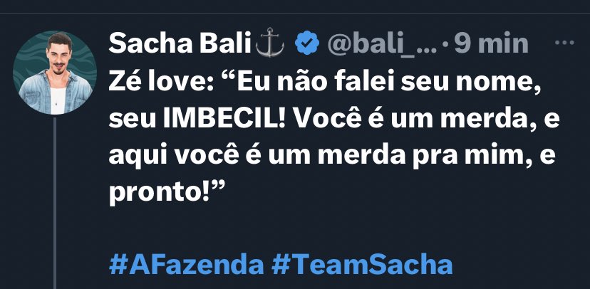 Até o adm do Sacha é fã do Zé Love, obrigado pelo engajamento.
#AFazenda16