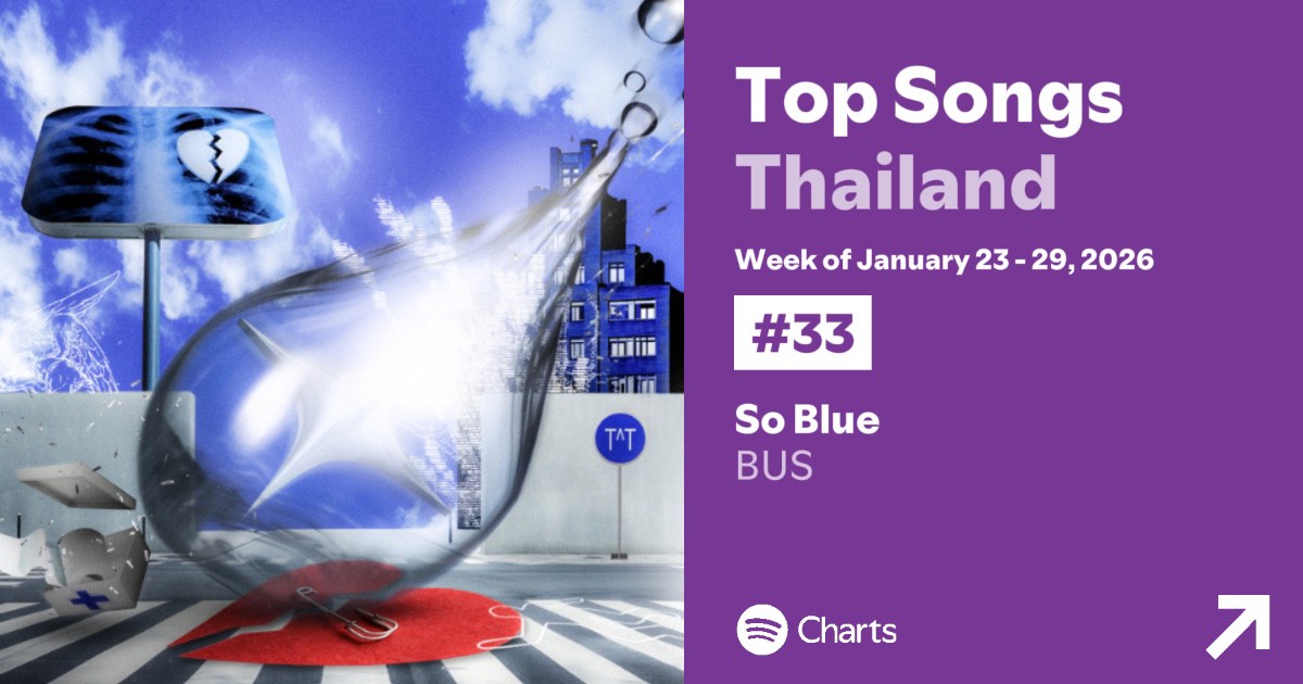 พวกเราขอขอบคุณ BEUS และทุก ๆ คนที่เข้ามาฟังเพลงของพวกเรา #BUSbecauseofyouishine ทำให้เพลงของพวกเราติดอันดับ Top Songs Thailand อันดับที่ #33 บน Spotify Charts ประจำสัปดาห์ วันที่ 23 - 29 มกราคม 2569 นะครับบ 〰️❤️‍🔥

💙 BUS - So Blue
🎧 : open.spotify.com/track/2yWjkStH…

#SpotifyTH