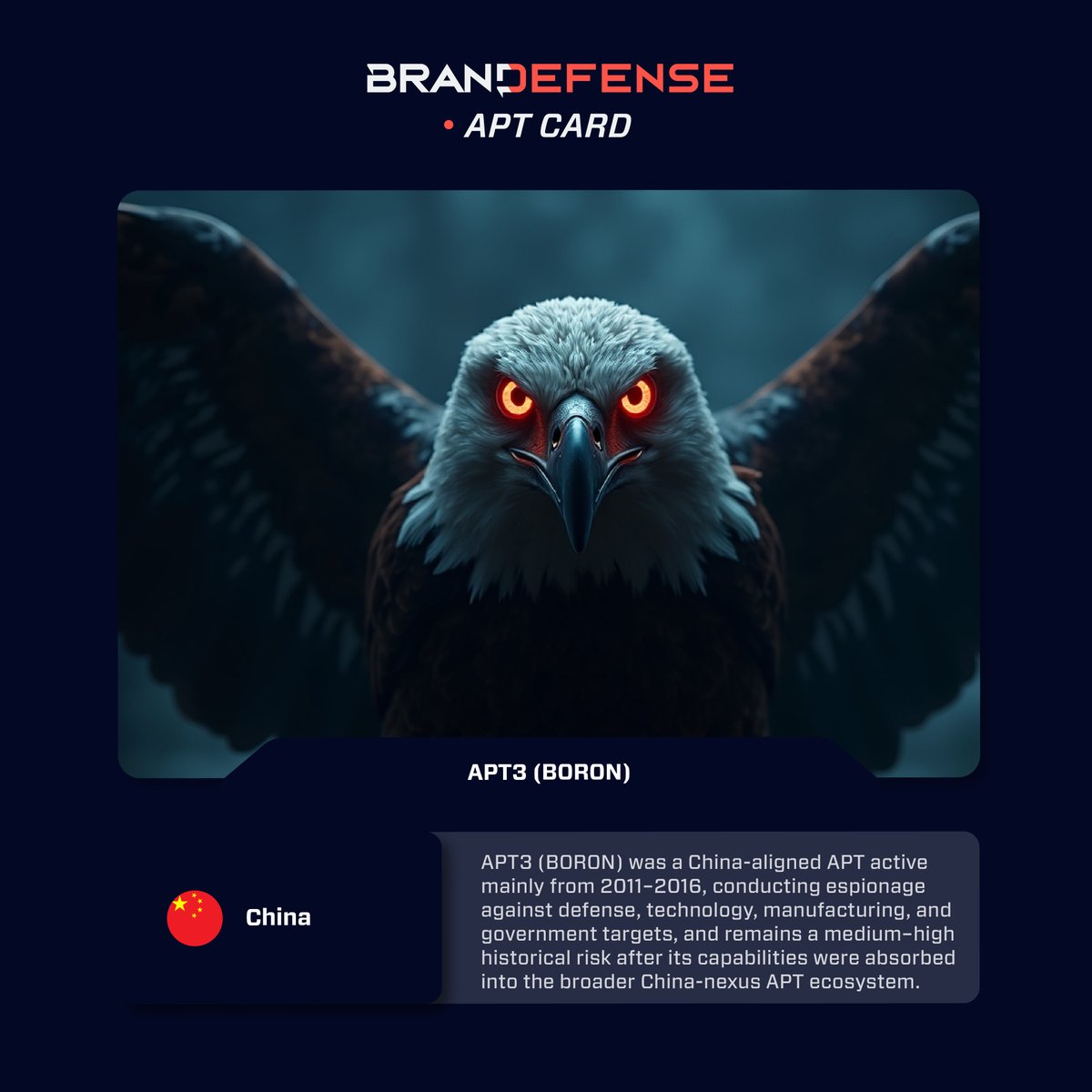 APT3 (BORON) was an early blueprint for today’s China-nexus APTs.
Enterprise-grade tooling. Exploit-driven intrusion. Strategic espionage.

🧠 Full analysis 👇
eu1.hubs.ly/H0rj1xD0  

#APT3 #CyberThreats #ThreatActors #ChinaNexus #AdvancedPersistentThreat #Brandefense