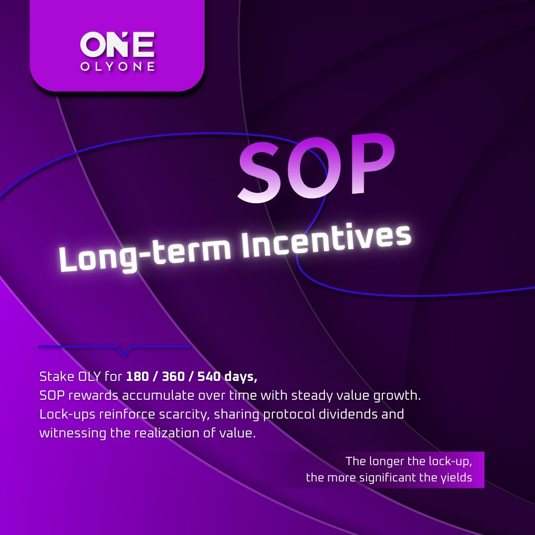 OlyOneOfficial's tweet photo. OLY ONE Long-term Staking Program
More than a simple lock-up; It is a "Consensus Experiment" fueled by time. ๐๐ป
Let time compound the gains; let consensus drive the value. Align with time, and witness the realization of value. โ๏ธ
#OlyOne #LongTermStaking #SOPIncentives #ConsensusValue