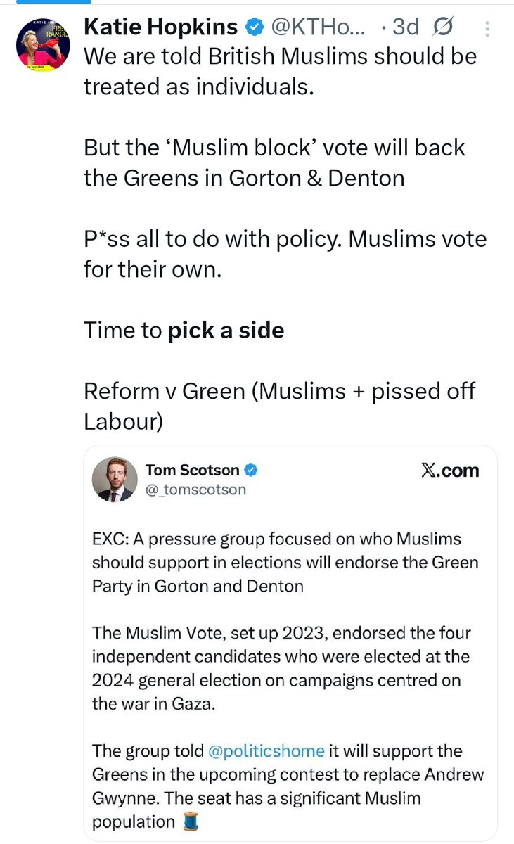 BettyBunny23's tweet image. Patriots, my arse. Your sole mission is to destroy Farage. Buckley has no chance of winning this critical by-election. Voting for Advance will just help Labour &amp;amp; the Greens. As Tommy Robinson &amp;amp; others have stated, country first, party second. Vote for Matt. Vote for Reform.