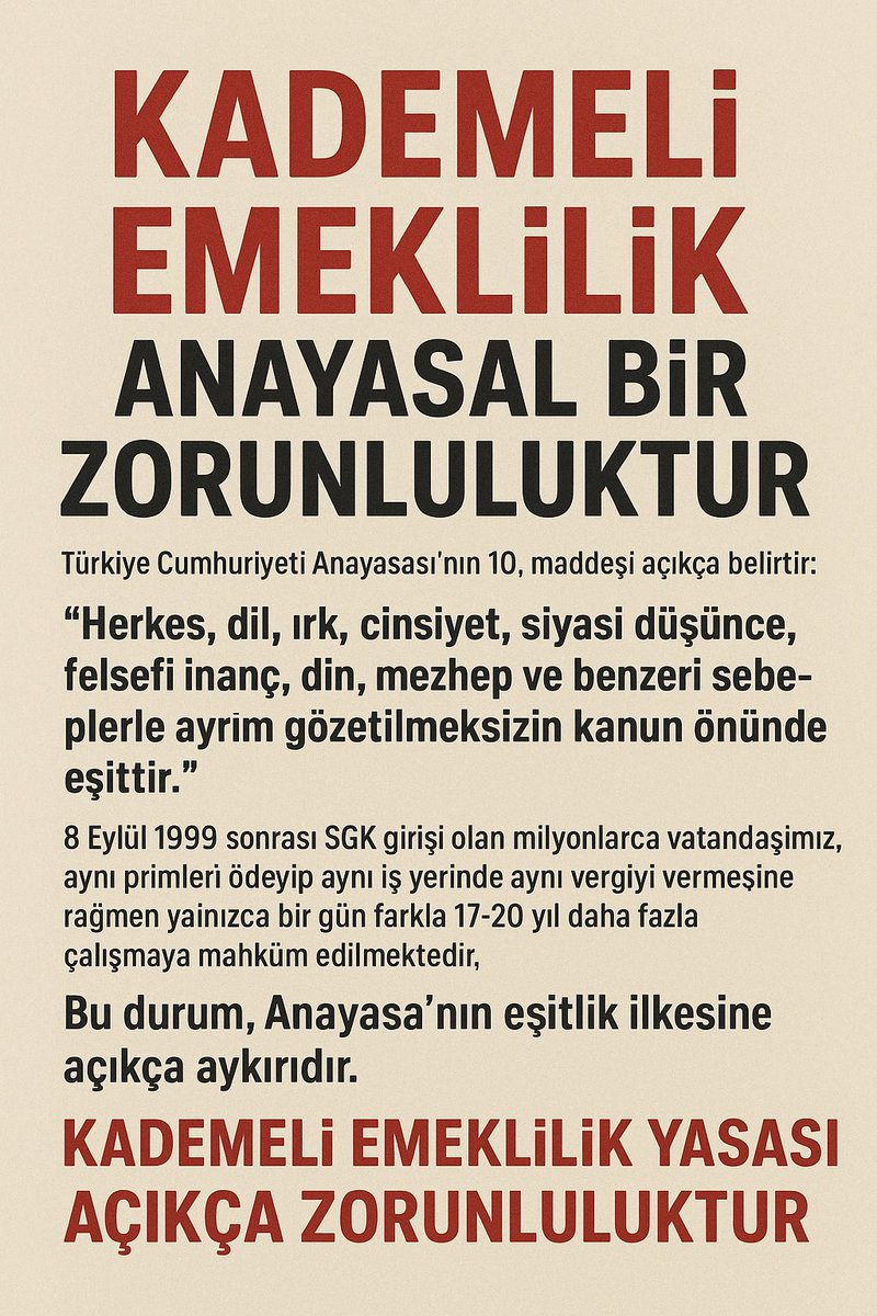 TUBA49175133's tweet image. Kademeli Emeklilik Anayasal Bir Zorunluluktur !

Türkiye Cumhuriyetinin Anayasası’nın 10.maddesi açıkça belirtir.

👇👇👇👇👇👇👇👇👇👇👇👇

@EmadDernegi
#EmadderKademeİstiyor