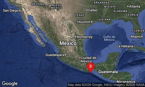Preliminar: SISMO Magnitud 5.1 Loc  52 km al SURESTE de CRUCECITA, OAX 31/01/26 03:58:29 Lat 15.48 Lon -95.75 Pf 10 km