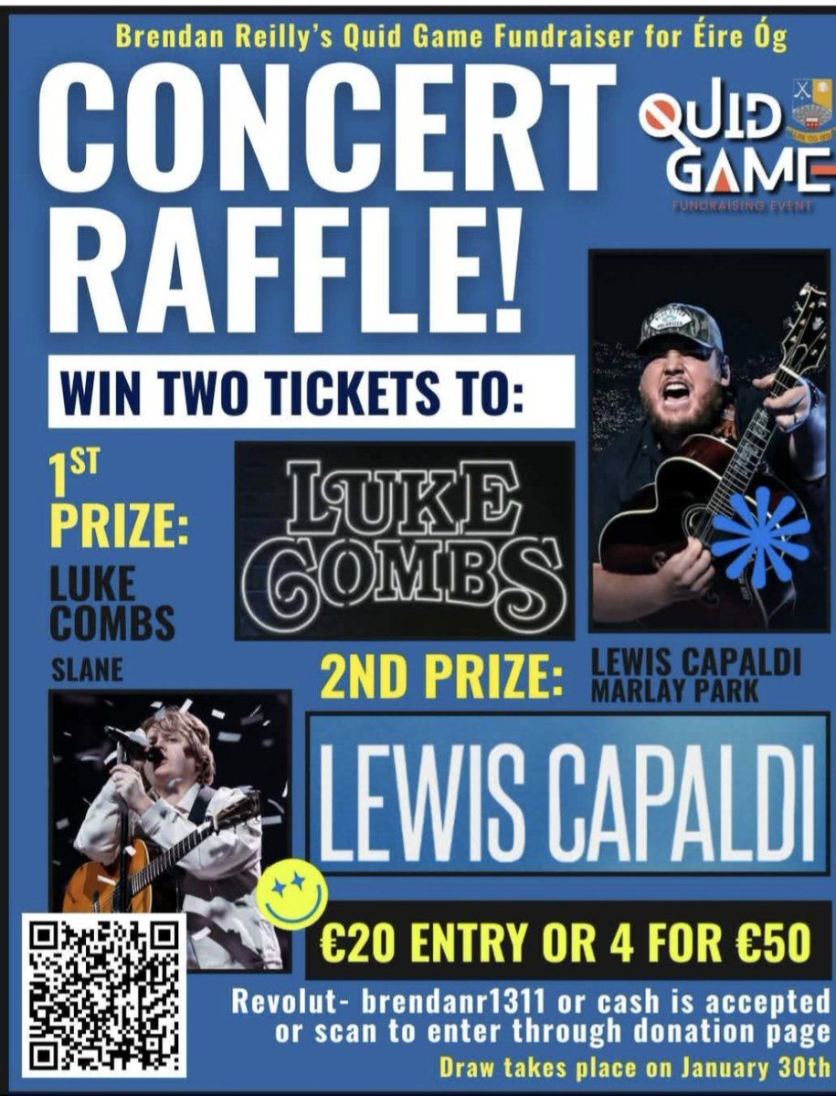 BRENDAN'S RAFFLE DRAW IS TONIGHT (SAT.) ON FACEBOOK LIVE AFTER THE LOTTO DRAW
Get all the latest news on the Éire Óg Na Mullaí CLG app member.clubspot.app/club/eire-og-n…