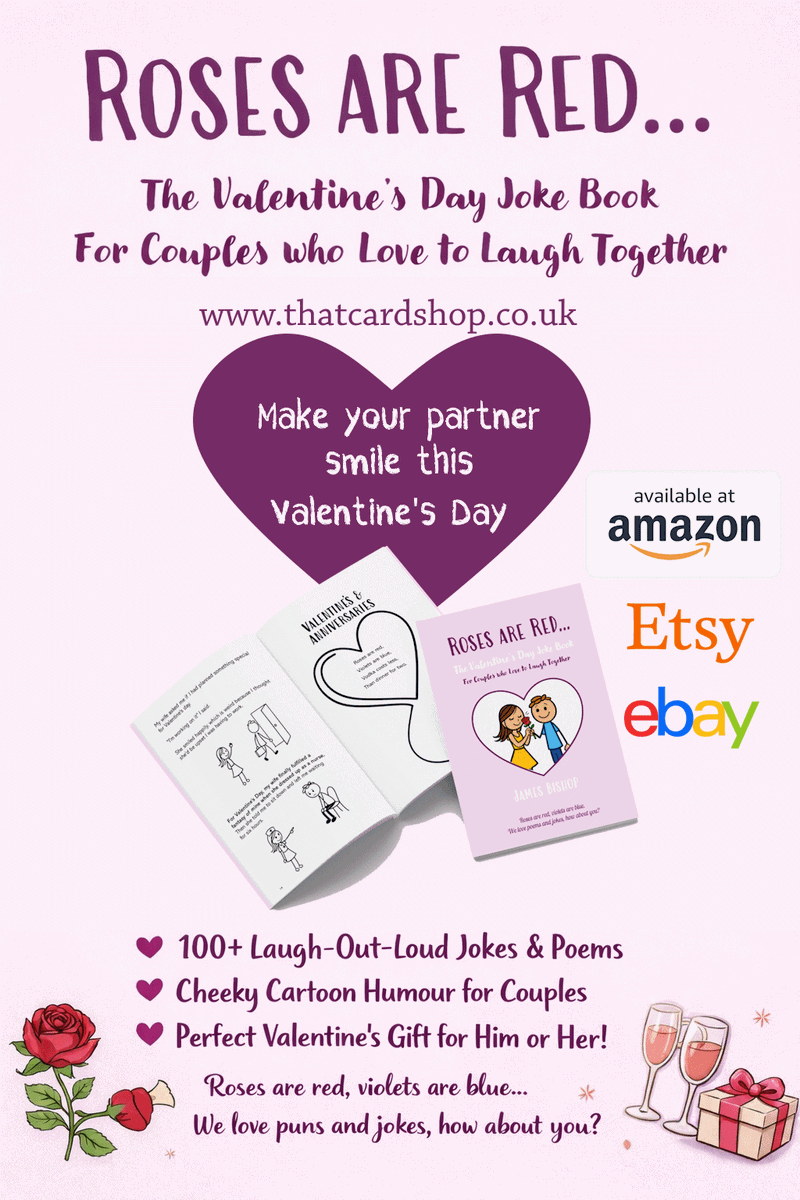 ThatCardShop's tweet photo. Roses Are Red… The Valentine’s Day Joke Book 💜

It’s a light-hearted, cheeky humour book for couples who love to laugh together 

#funny #dailyjoke

https://t.co/Z2dbeh9zD8 https://t.co/kXVjOxQNq1