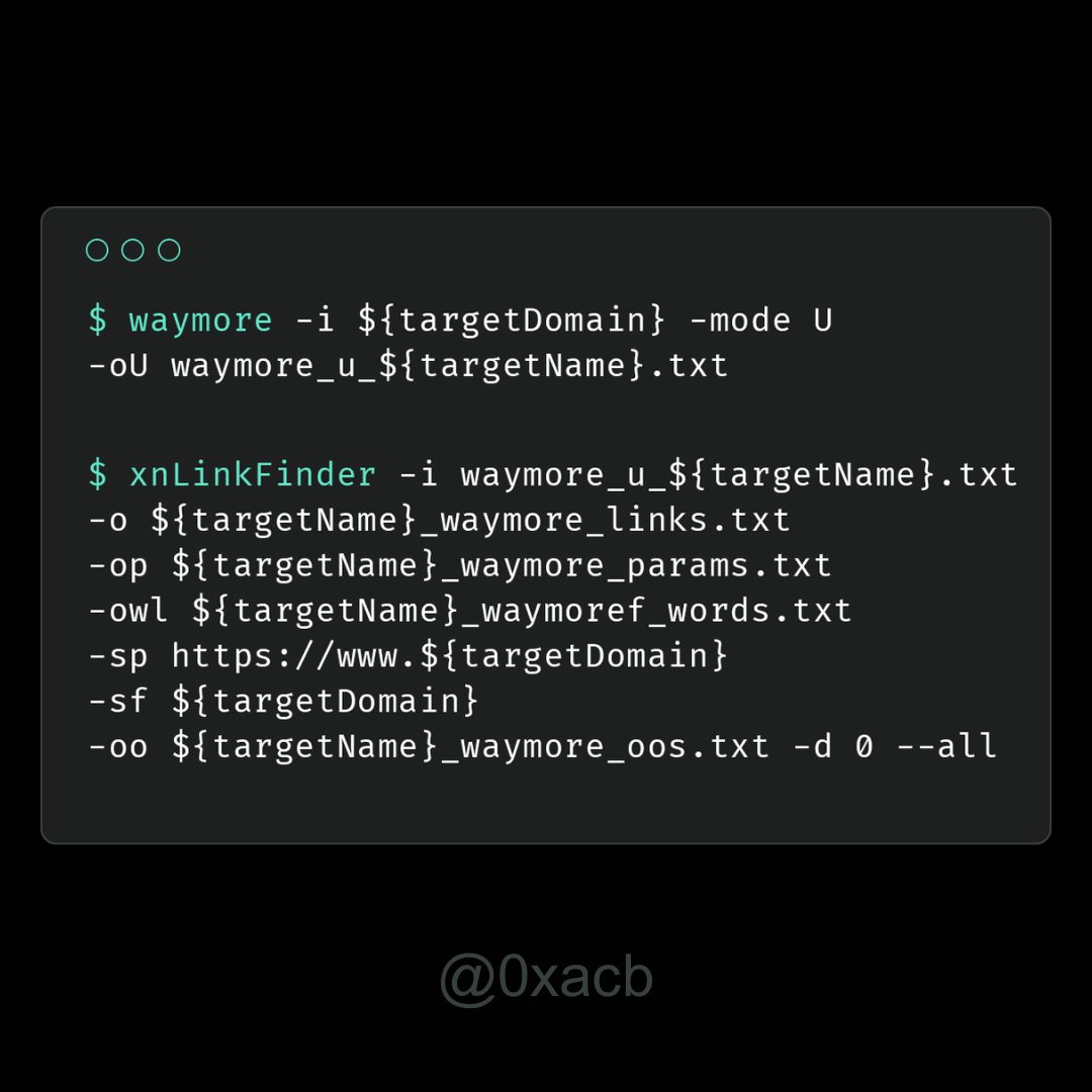 Need to find the APIs the devs forgot about?

Combine waymore with xnLinkFinder or similar.

- waymore: Gathers the archived URL responses.
- xnLinkFinder: Extracts the hidden paths and parameters.

GitHub repos 👇

github.com/xnl-h4ck3r/way…
github.com/xnl-h4ck3r/xnL…