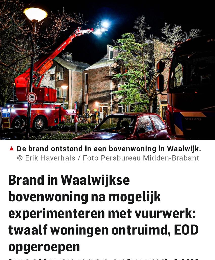 Brand in Waalwijkse bovenwoning na mogelijk experimenteren met vuurwerk