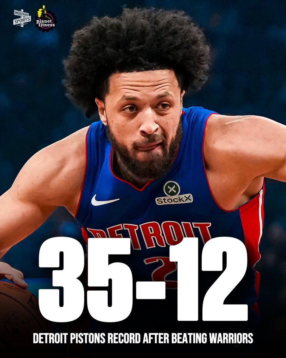 woodwardsports's tweet image. The Detroit Pistons move to 23 games over .500 with their win over the Warriors 📈
