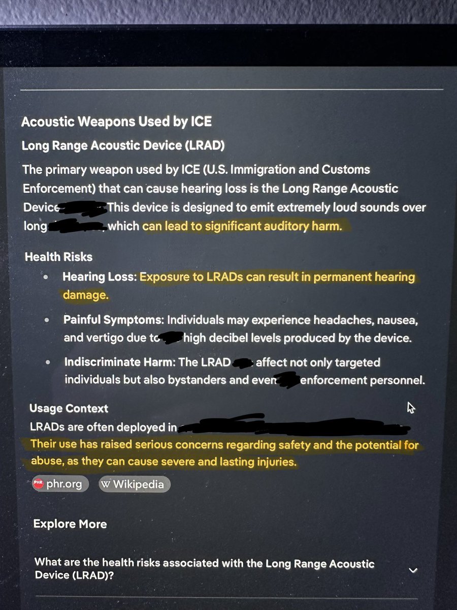 JeremiahDow's tweet image. Seriously, noise complaints &amp;amp; 🔥 Xmas 🎄is what you have you sniveling piece of trash! 

What about the fact that #ICE used an #LRAD on #AmericanCitizens. See screenshot. 

Sorry for the redactions. 
You know, #nationalsecurity and all. 

🖕🏼#MAGA and #ICEGESTAPO