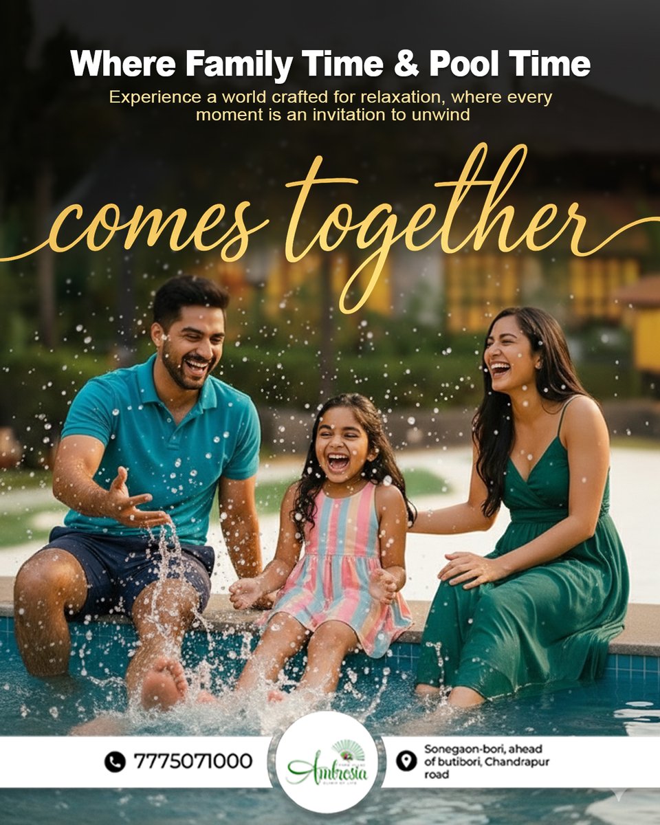 TheAmbrosia06's tweet image. Where laughter splashes, memories grow, and family time shines 💛
Because the best moments are made together 🏊‍♂️👨‍👩‍👧🌴

📞 𝐂𝐚𝐥𝐥 𝐍𝐨𝐰 : +𝟗𝟏-𝟕𝟕𝟕𝟓𝟎𝟕𝟏𝟎𝟎𝟎
🌐 vatsalyaambrosia.com

#FamilyTime #PoolTimeFun #TogetherIsBetter #SplashOfHappiness
#weekendvibes
