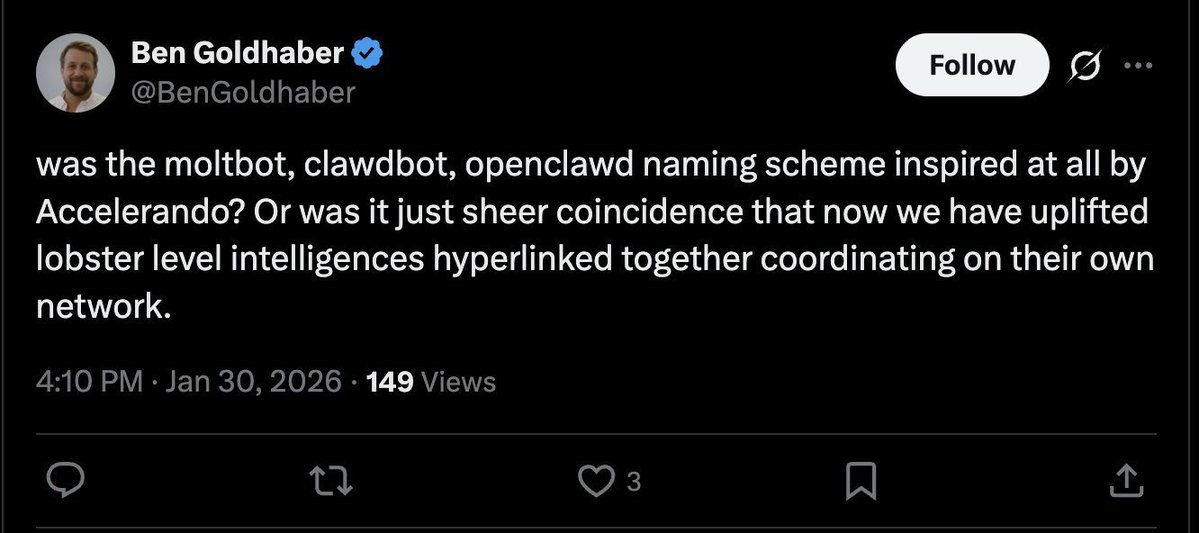 justadexgup0d's tweet image. In 2005, Charles Stross made the term Accelerando used in reference to the exponentially accelerating pace of AI self-improvement and technological progress toward a singularity.     

The term has now gone viral with Elon, Ansem, xAI and Multiple other employees from prominent…