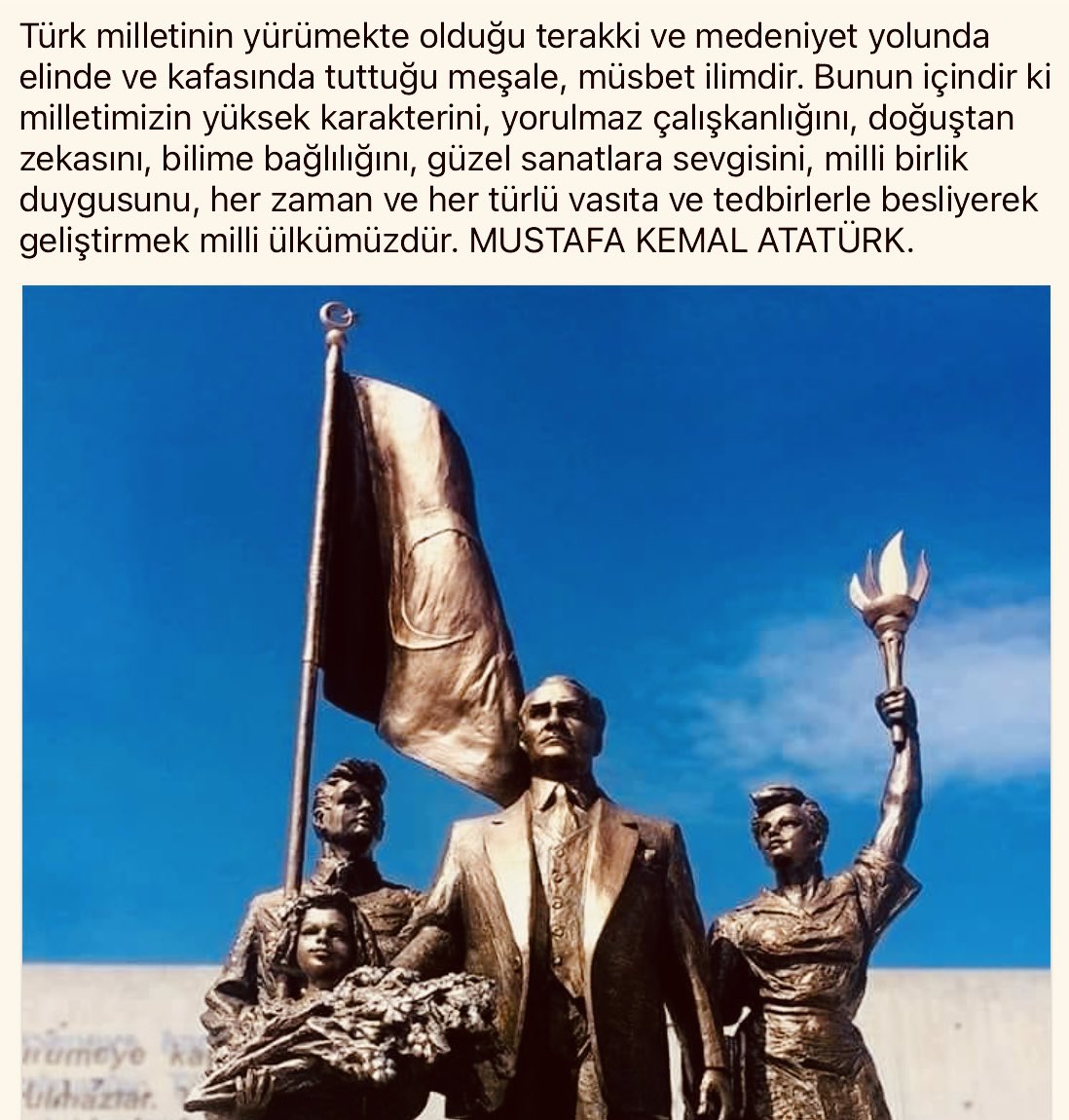 "Eğitimdir ki, bir milleti ya özgür, bağımsız, şanlı, yüksek bir topluluk içinde yaşatır...
Ya da bir milleti esarete ve sefalete terk eder..."
Mustafa Kemal ATATÜRK