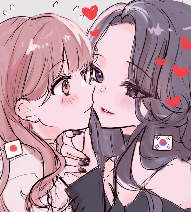 #みなさん2年前の今頃はどんな絵描いてましたか 日韓女子が流行ってましたね