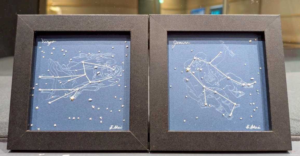 五藤光学研究所・明井さん手作り 星砂を使った星座の絵です！ 素敵な