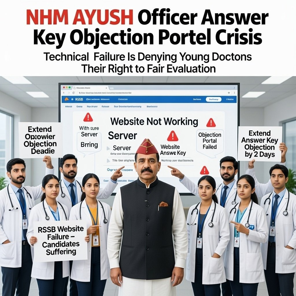 जब वेबसाइट ही काम नहीं कर रही तो objection कैसे लगेगा?
<a href="/alokrajRSSB/">Alok Raj</a> से निवेदन है तकनीकी खामी दूर कर समय बढ़ाया जाए।
<a href="/BhajanlalBjp/">Bhajanlal Sharma</a> <a href="/GajendraKhimsar/">Gajendra Singh Khimsar</a>  <a href="/BJP4Rajasthan/">BJP Rajasthan</a> <a href="/manojmeena/">Manoj Meena</a> <a href="/Radhemahwa/">Radhe Meena</a>