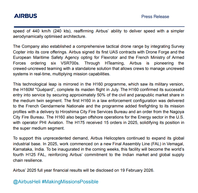 officialTatya_1's tweet photo. Airbus reports strong helicopter orders in 2025

#H125 #H130 #H135 #H140 #H145 #H160 #H175 #H215 #NH90 https://t.co/91S884mOd0