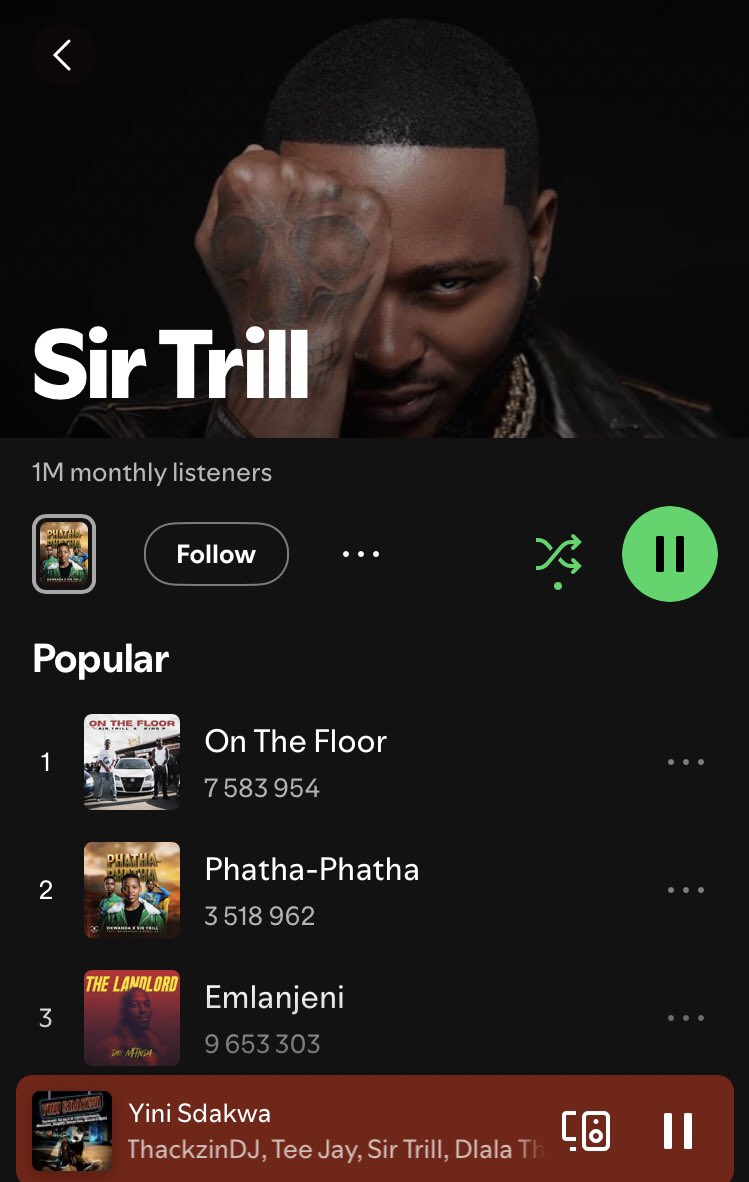 Sir Trill at his peak was literally a cheat code. 🎹🇿🇦 🔥

The 2021/22 run where you couldn’t go 5 minutes without hearing his voice on a hit. John Wick, Banyana, Emlanjeni, Vula Mlomo, Yini Sdakwa… The list is endless.

The Ghost really had the game in a chokehold.💐
#Amapiano