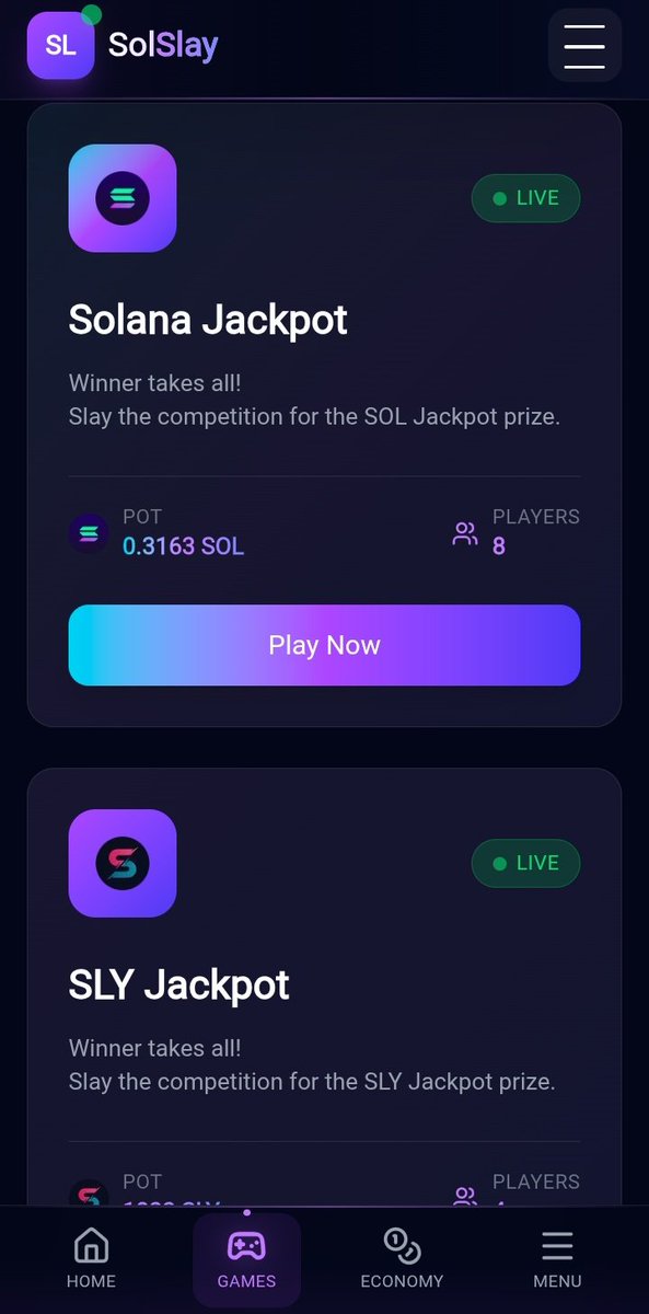SastroKucrit's tweet photo. 🔥SOLSLAY AIRDROP 🔥

@PulsarMvX send 25000 MEX to 25 reactions

💰Reward: $SLY Tokens (FOR ALL USERS)

🤝 Register: https://t.co/ZPxpQUjMqo
- Connect your Solana wallet
- Go to the Economy
- Claim the $SLY Faucet every hour
- Complete all missions
- You can also play games to earn $SOL or $SLY
- DONE