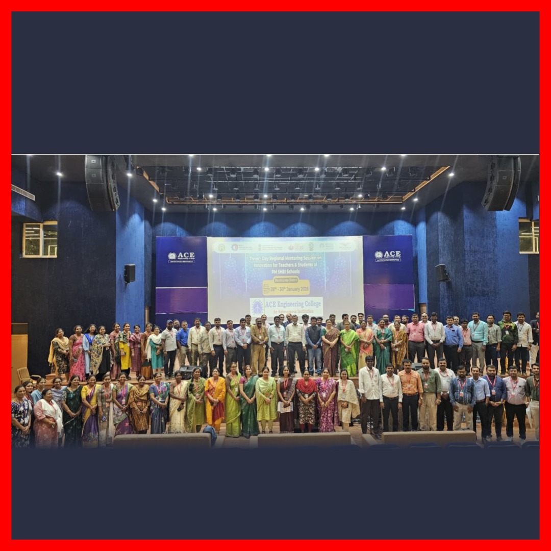 ace_engg's tweet photo. PM SHRI IDE Boot Camp concluded at ACE Engineering College, inspiring innovation &amp; creativity 🎓🚀

#PMShriSchools #InnovationInEducation #MoEInnovation #mhrd_innovation #TeacherMentorship #MHRDInnovation #BootCampDay3 #MorningSession #ACEEngineeringCollege #MoEIndia https://t.co/H3QjmxBG0L