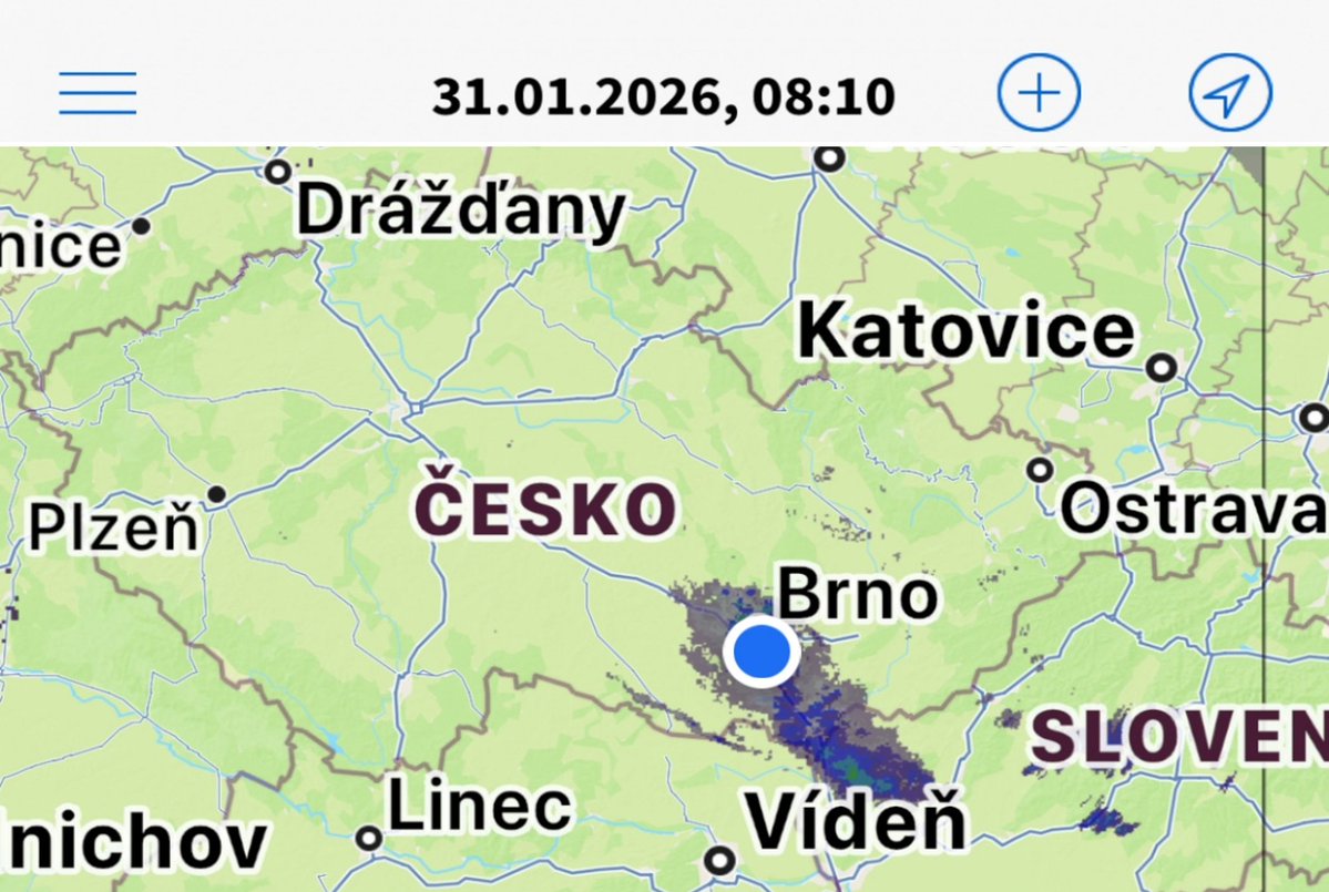 Sníh si dnes vybral Brno😀