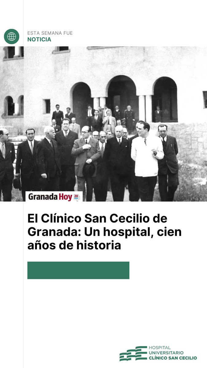 #EstaSemanaFueNoticia | El Clínico San Cecilio de Granada: Un hospital, cien años de historia.

granadahoy.com/granada/clinic…

Vía <a href="/granadahoy/">Granada Hoy</a>