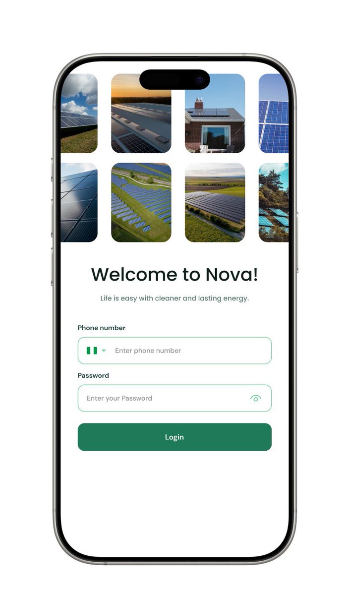 Heyjaydesigns's tweet image. solar monitoring app login and dashboard screens.