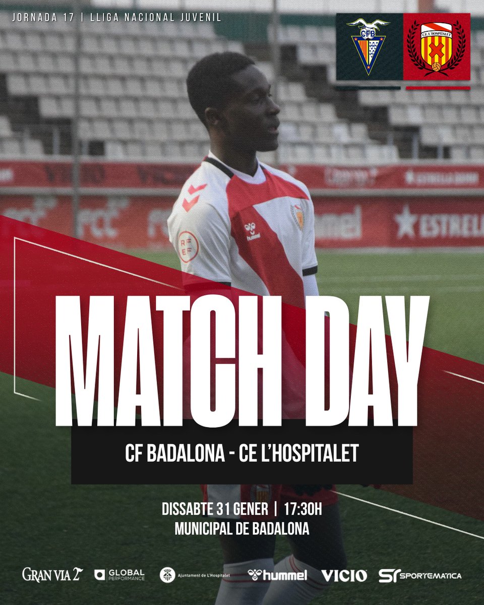 [DIA DE PARTIT]

🏆 #LNJ7 | J17
🕖 17.30h
⚽️ <a href="/cfbadalonasad/">CF Badalona SAD Oficial</a> - <a href="/CELHospitalet/">CE L'Hospitalet</a>
🏟️ Municipal de Badalona
📲 <a href="/CELHFutbolBase/">CE L'Hospitalet Futbol Base</a>

#BadalonaHospi #MatchDayLH
#SomhiHospi #SomFutur⚪️❤️