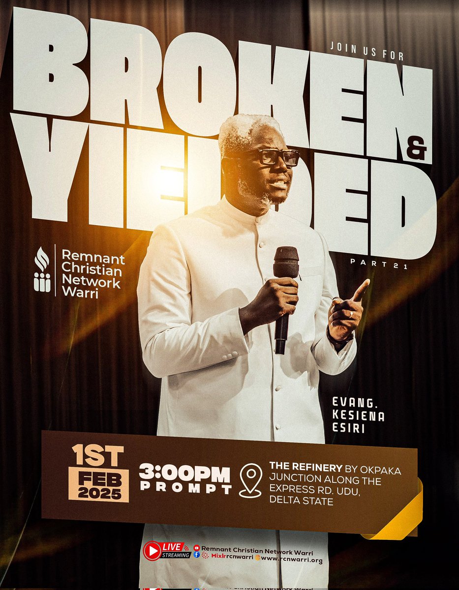 He is stripping what cannot last. Exposing what cannot stand. And forming a people who move at His command.

Broken and Yielded continues with fresh fire and clear direction.
Come ready to realign, reset, and receive what God is releasing in this season.

Join us this Sunday.