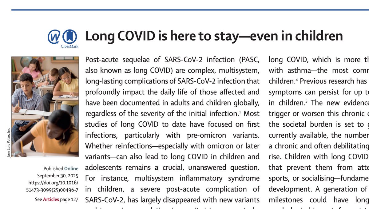 1) Dr. Danilo Buonsenso in the Lancet Infectious Diseases: 

"... prevention of infection alone will not be enough to reduce the public health impact of long COVID. Finding a cure for long COVID needs to become a top research and health-care priority."