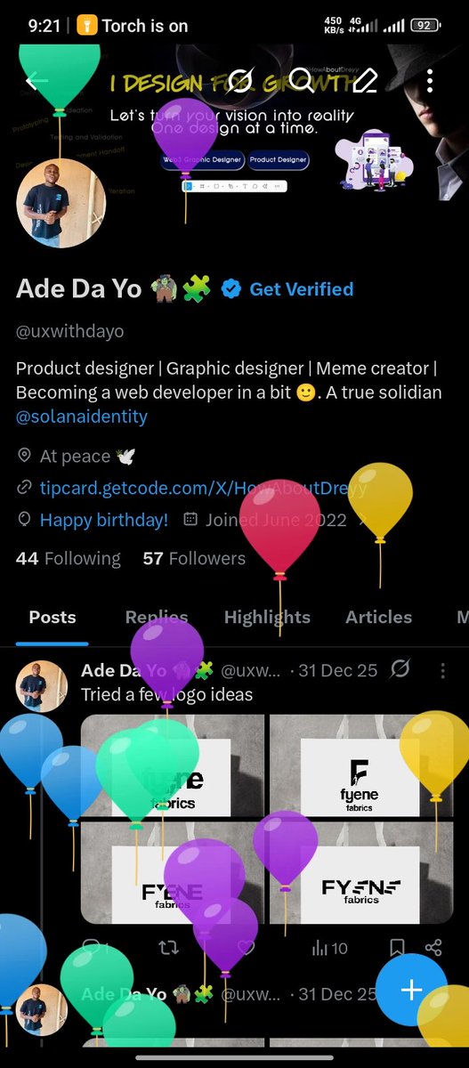 uxwithdayo's tweet photo. Grateful for another year lived, even as the clock winds down on my time here.

Happy birthday to me 🎉🥳 https://t.co/9KrXfJGlje