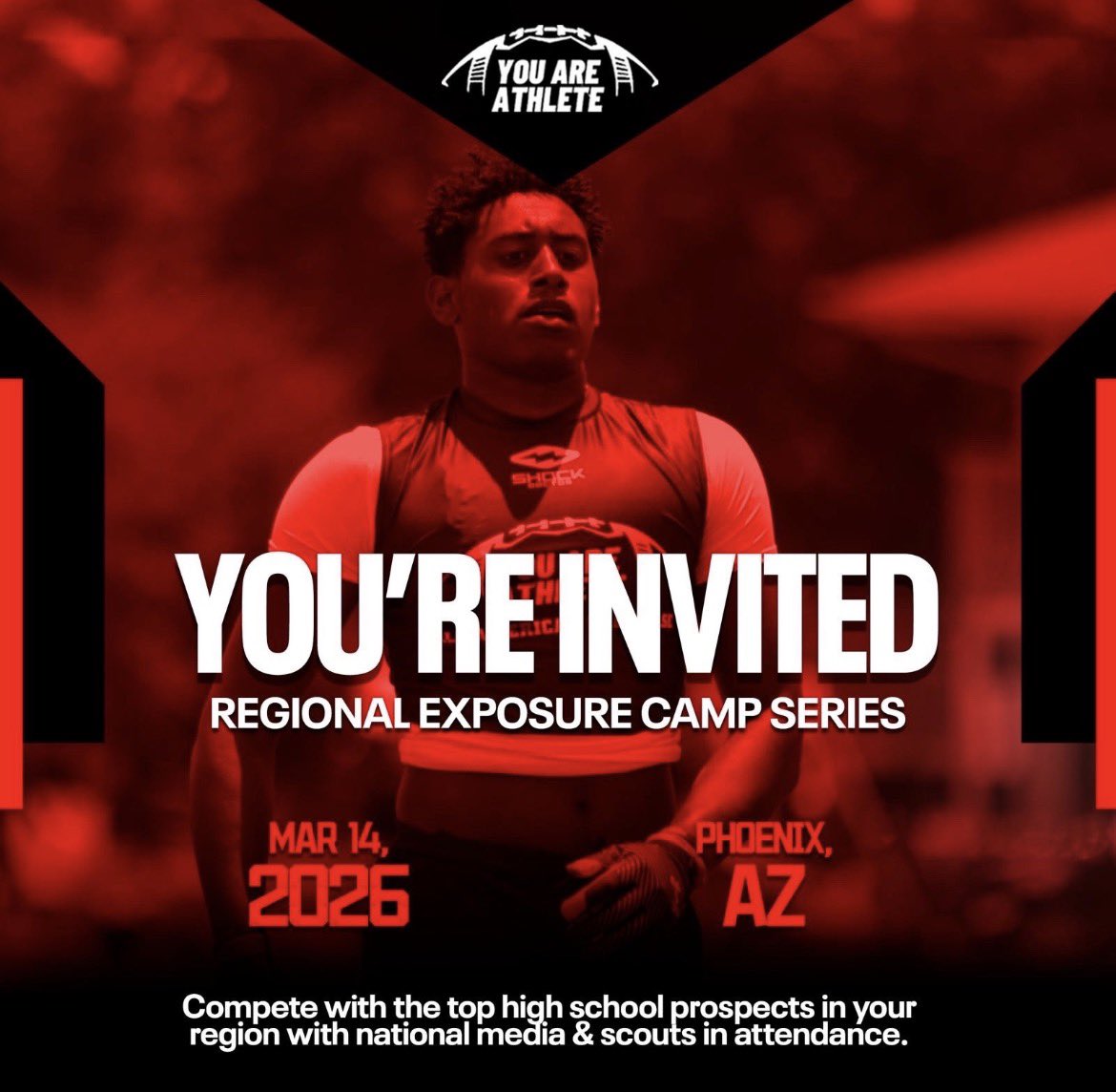 Thank you <a href="/youareathlete/">You Are Athlete</a> for recognizing me as a top prospect in Arizona and giving me an opportunity to show my talents at your regional camp series!!

<a href="/CoachJrodg/">Jake Rodgers</a> <a href="/CoachMazotti/">Dominick Mazotti</a> <a href="/CoachJimJackson/">Jim Jackson</a> <a href="/CoachB53/">Kirk Barron</a> <a href="/CoachCuevas78/">Brandon Cuevas</a> <a href="/NickPetrinoCCU/">Nick Petrino</a> <a href="/CoachWiesehan/">Chris Wiesehan</a> <a href="/Bigstef72/">Stefon Wheeler</a> <a href="/OLCoachCaldwell/">Robbie Caldwell</a>