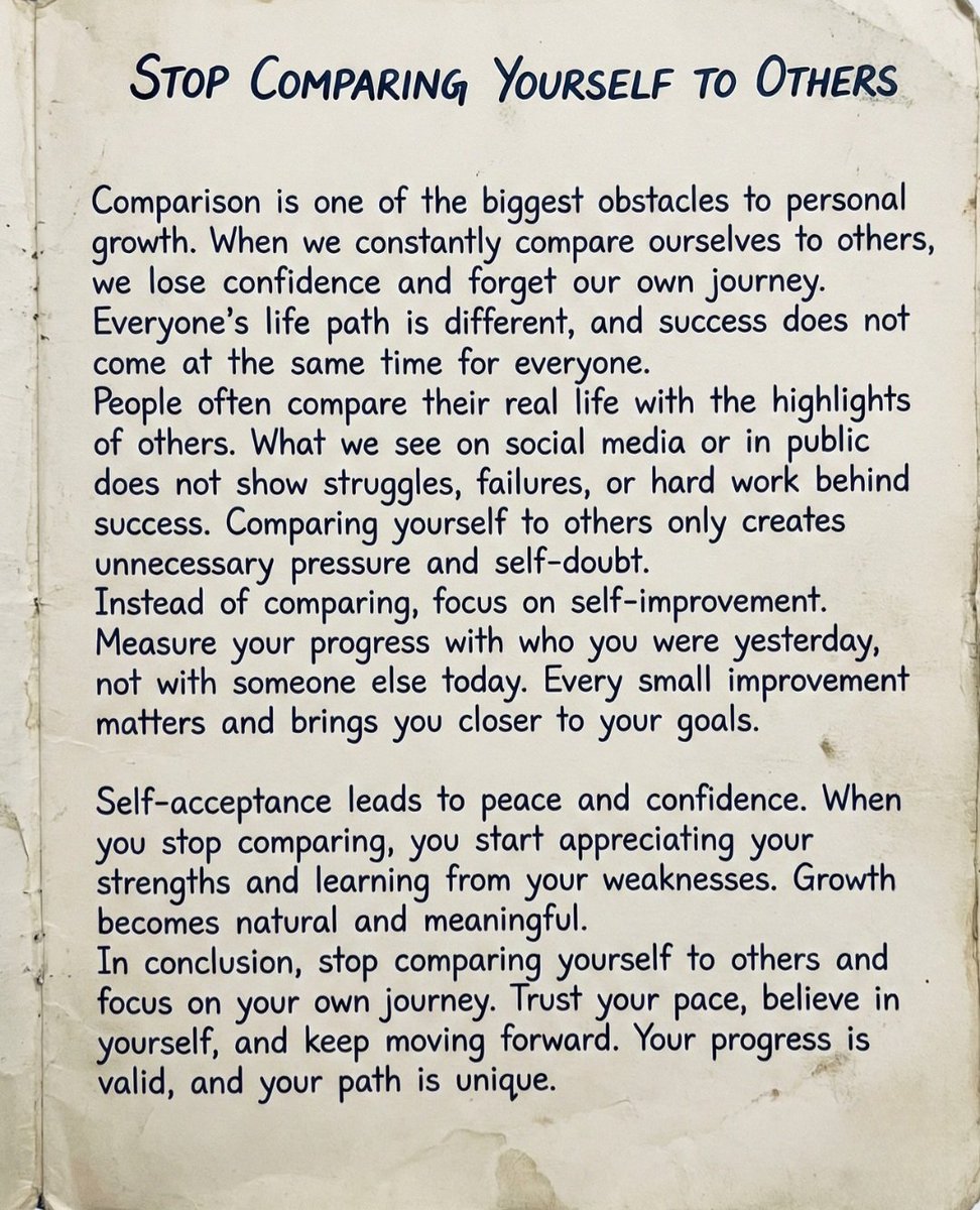 Stop comparing yourself to others