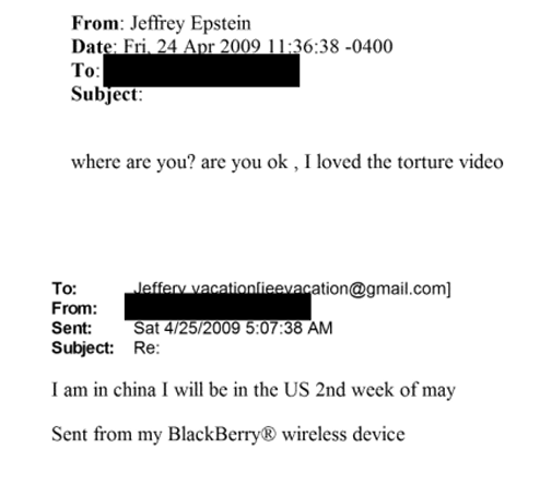 🚨🇺🇸 BREAKING: Epstein said in an email "I loved the torture video"

WTF!